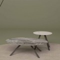 Loungebord i Orobico eller Calacatta marmor och metall Tillverkad i Italien - Sirena