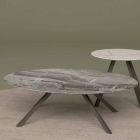 Loungebord i Orobico eller Calacatta marmor och metall Tillverkad i Italien - Sirena Viadurini