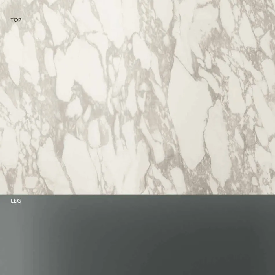 Soffa på soffbord i rökt glas och rund keramisk topp - slumpmässig Viadurini