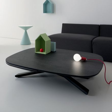 Konvertibelt utdragbart soffbord i metall och keramik - Gioacco Viadurini