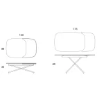 Konvertibelt utdragbart soffbord i metall och keramik - Gioacco Viadurini