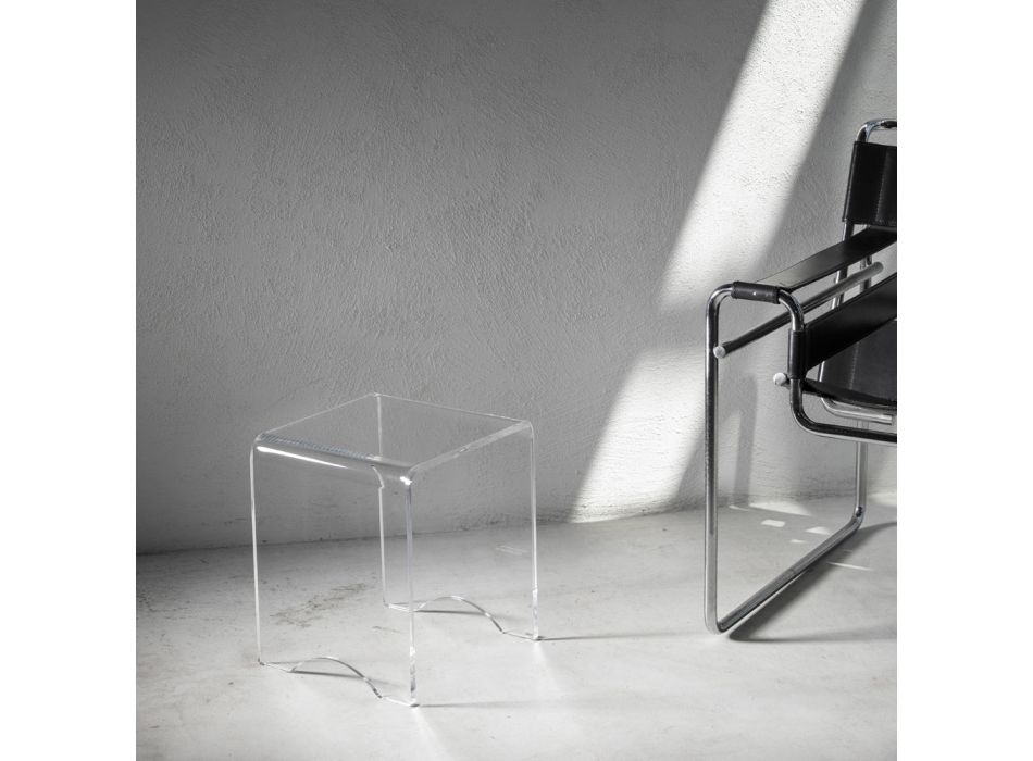 Soffbordspall Kristall Transparent Akryl Minimal Italiensk - Plarco Viadurini