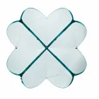 Vardagsrumsbord med transparent glasblomma och syrabas 3 storlekar - Fiorella Viadurini