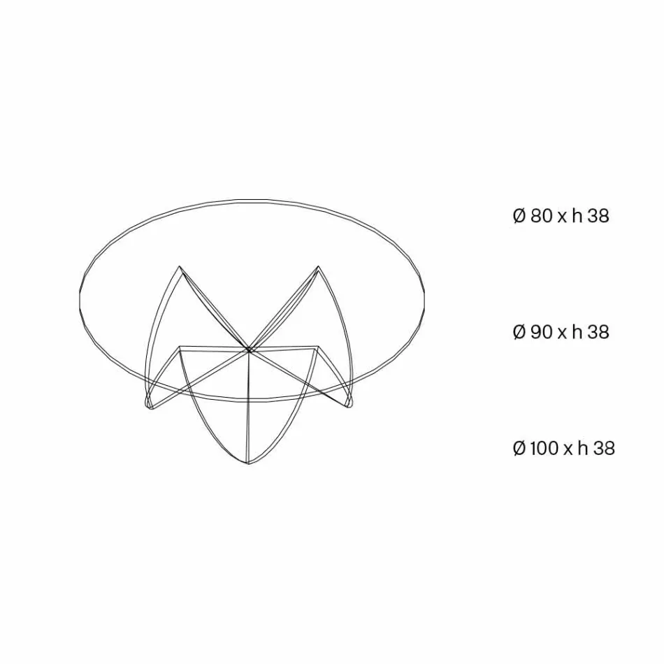 Vardagsrumsbord med transparent glasblomma och syrabas 3 storlekar - Fiorella Viadurini