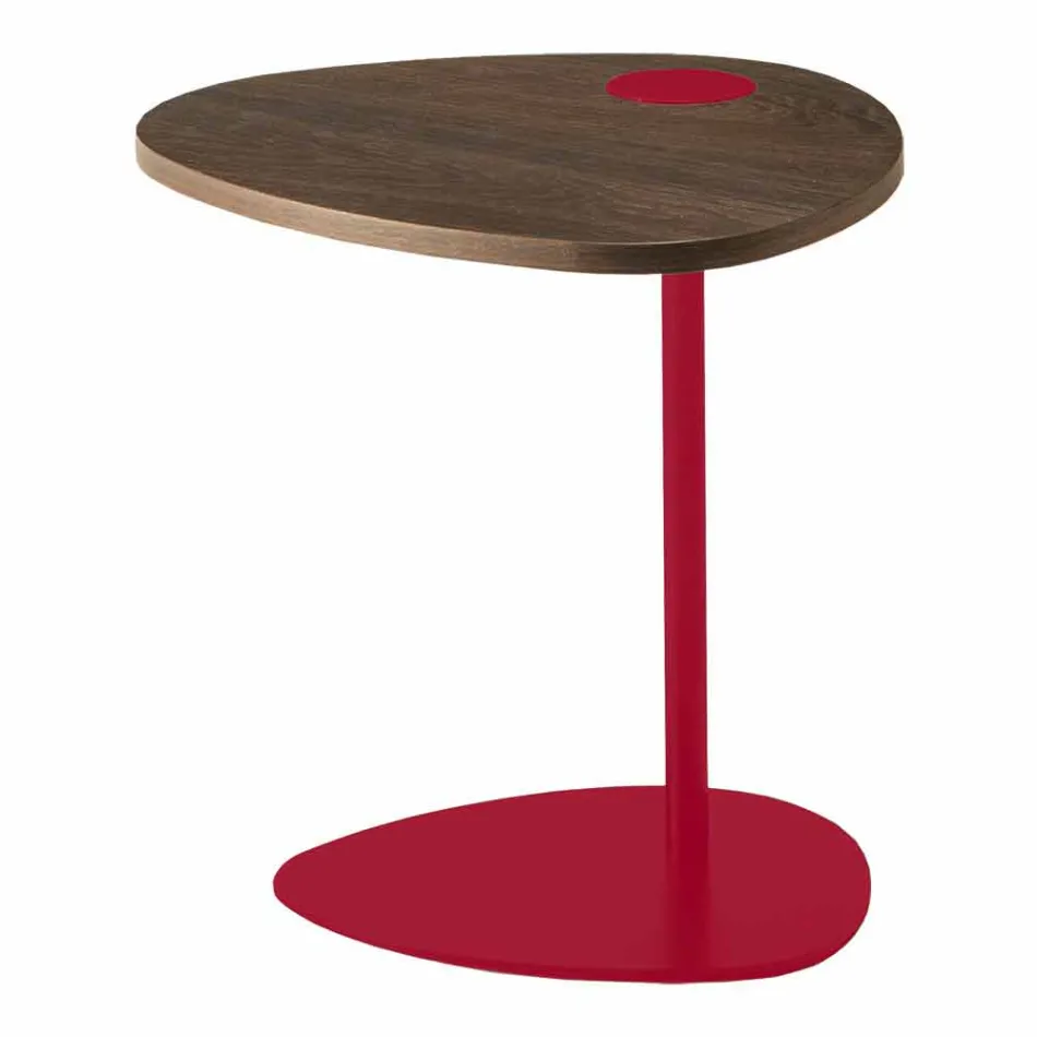 Vardagsrumsbord i metall och träplatta, lyxig design - Yassine Viadurini