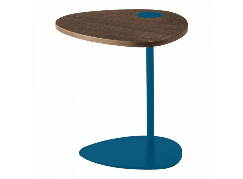 Vardagsrumsbord i metall och träplatta, lyxig design - Yassine Viadurini