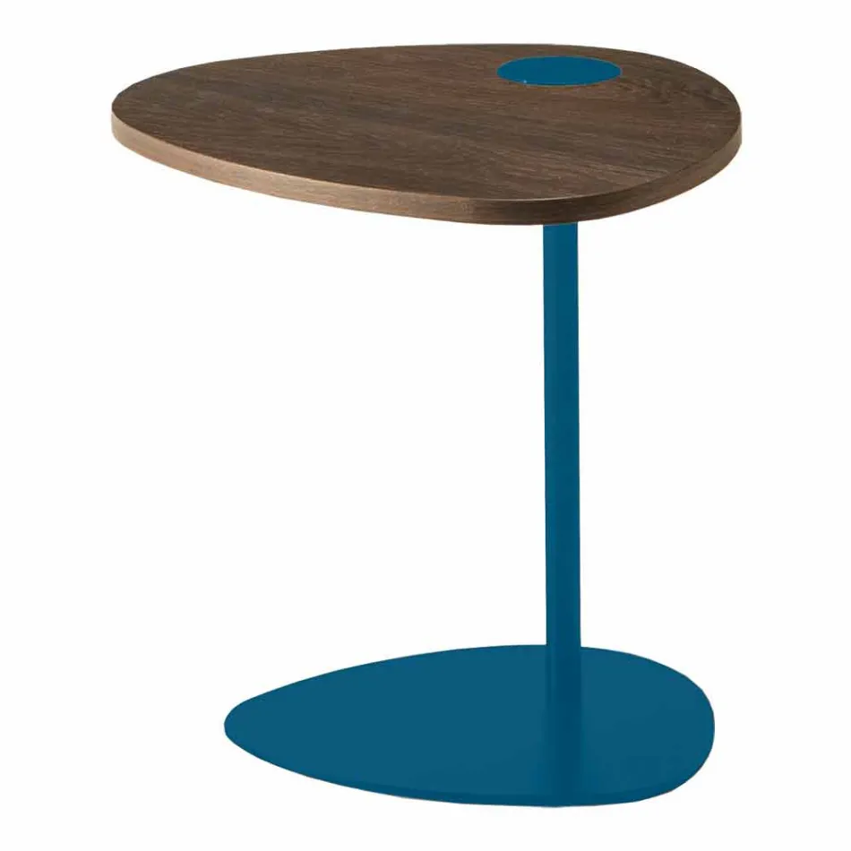 Vardagsrumsbord i metall och träplatta, lyxig design - Yassine Viadurini