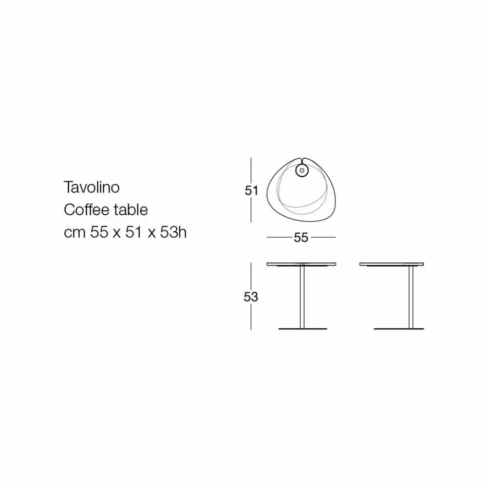 Vardagsrumsbord i metall och träplatta, lyxig design - Yassine Viadurini