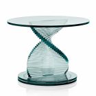Vardagsrumsbord i genomskinligt spiralglas och roterande bas - Spirulo Viadurini