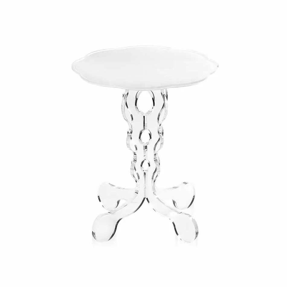 vit rundabords 36cm diameter modern design Janis, tillverkad i Italien Viadurini