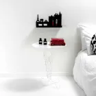 vit rundabords 50cm diameter modern design Janis, tillverkad i Italien Viadurini