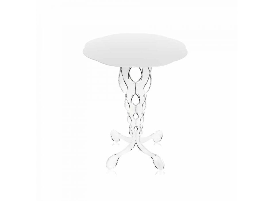 vit rundabords 50cm diameter modern design Janis, tillverkad i Italien Viadurini