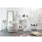 Vitt runt soffbord, diameter 50cm, modern design Janis, tillverkat i Italien Viadurini