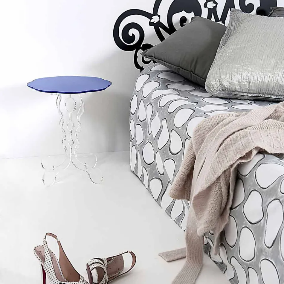 Blå rundabords diameter 36 cm Janis modern design, tillverkad i Italien Viadurini