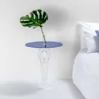 Blå rundabords diameter 50 cm Janis modern design, tillverkad i Italien Viadurini