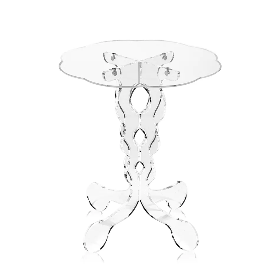 Runt soffbord i transparent plexiglas 2 dimensioner - fosfor Viadurini