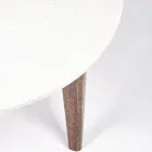 Runt soffbord för vardagsrum i marmor och mangoträ - Desiderio Viadurini