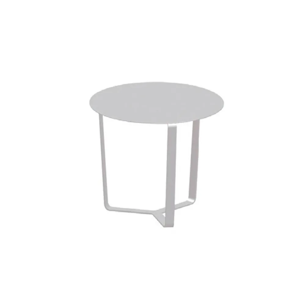 Runt utomhussoffbord i epoxipulverlackerad aluminium - Mitch Viadurini