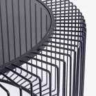 Runt soffbord i målat stål och härdat glas - Apuleio Viadurini