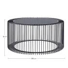 Runt soffbord i målat stål och härdat glas - Apuleio Viadurini