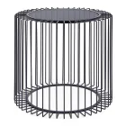 Runt soffbord i målat stål och härdat glas - Apuleio Viadurini