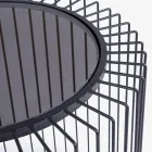 Runt soffbord i målat stål och härdat glas - Apuleio Viadurini