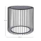 Runt soffbord i målat stål och härdat glas - Apuleio Viadurini