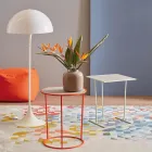 Runt soffbord för modernt vardagsrum i färgad metall Tillverkat i Italien - Raphael Viadurini