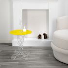 Runt gult soffbord, diameter 50cm, modern design Janis, tillverkat i Italien Viadurini