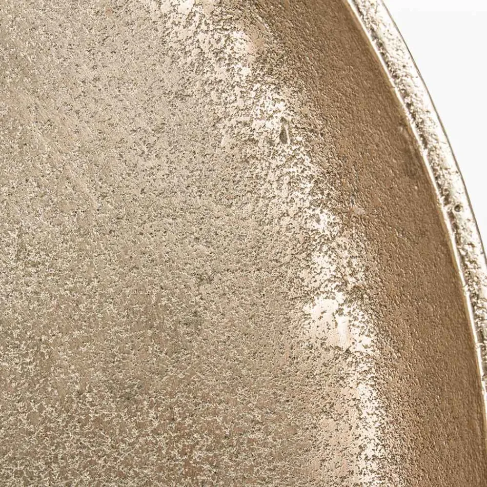 Runt bord i pläterad och antik vintage aluminium Homemotion - Smemo Viadurini