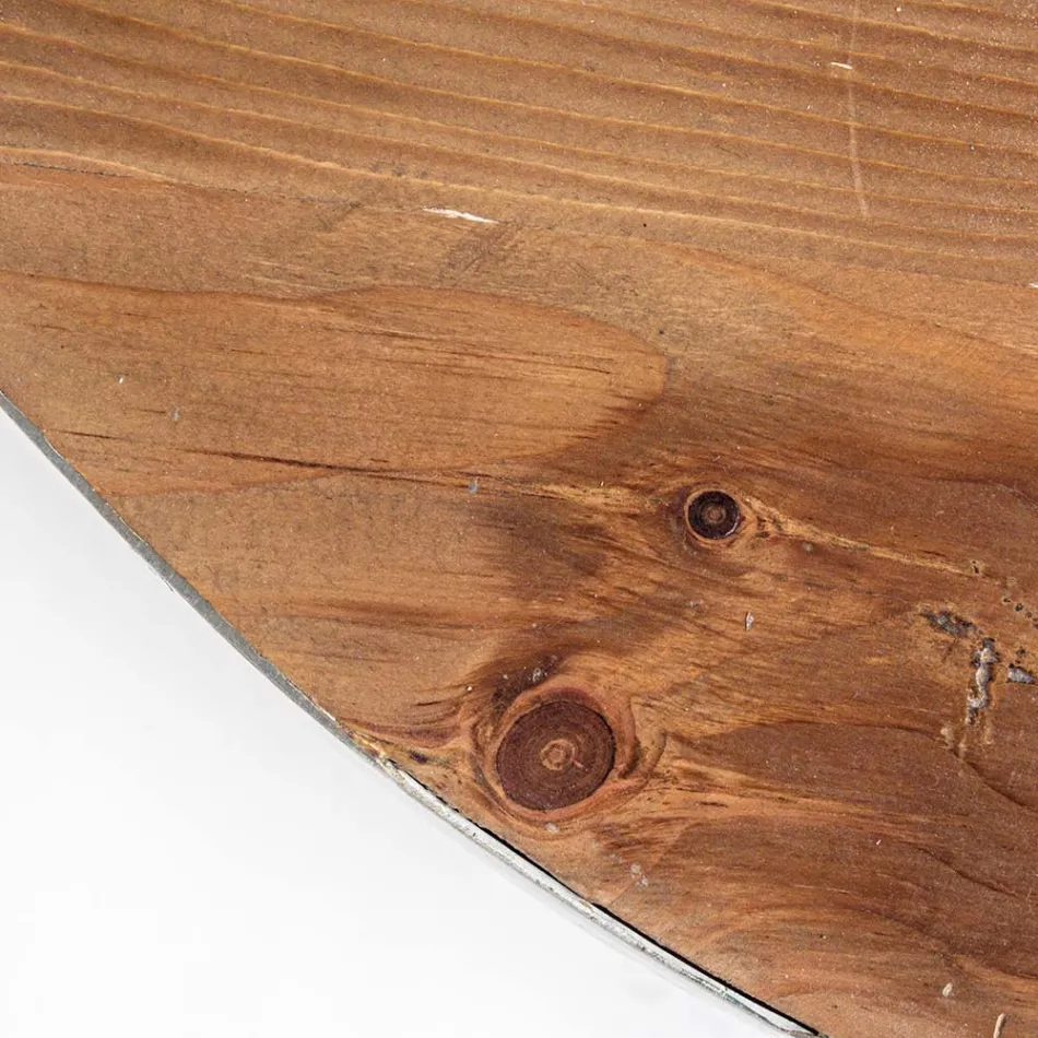 Runt soffbord i återvunnet trä och stål vitt eller grått - Genoveffa Viadurini