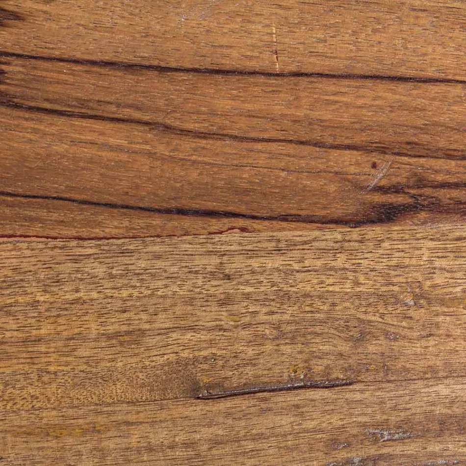 Runt soffbord i återvunnet trä och stål vitt eller grått - Genoveffa Viadurini