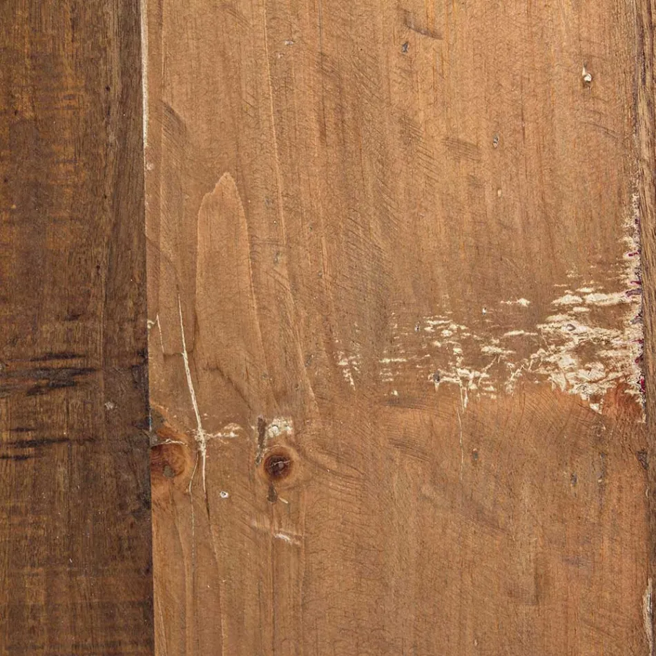 Runt soffbord i återvunnet trä och stål vitt eller grått - Genoveffa Viadurini