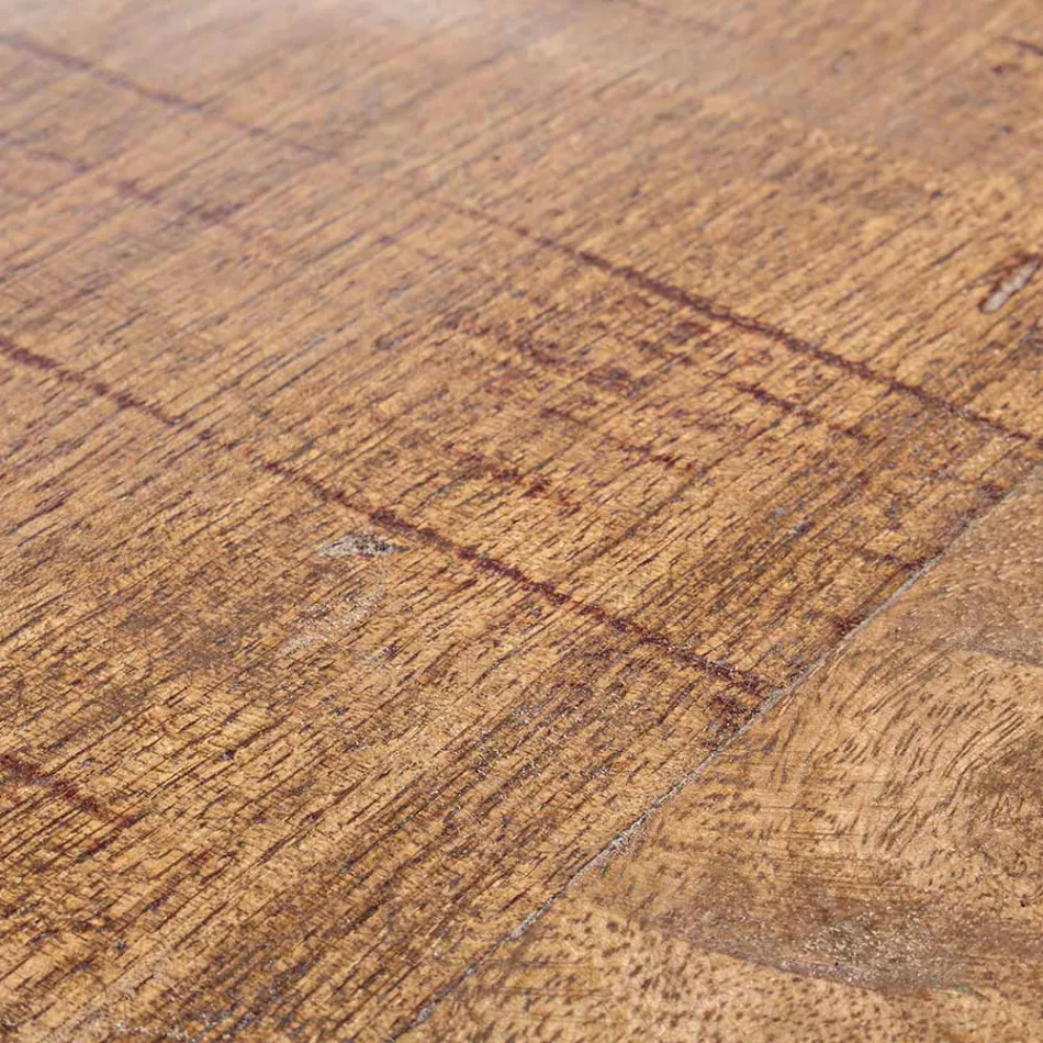 Runt soffbord i återvunnet trä och stål vitt eller grått - Genoveffa Viadurini