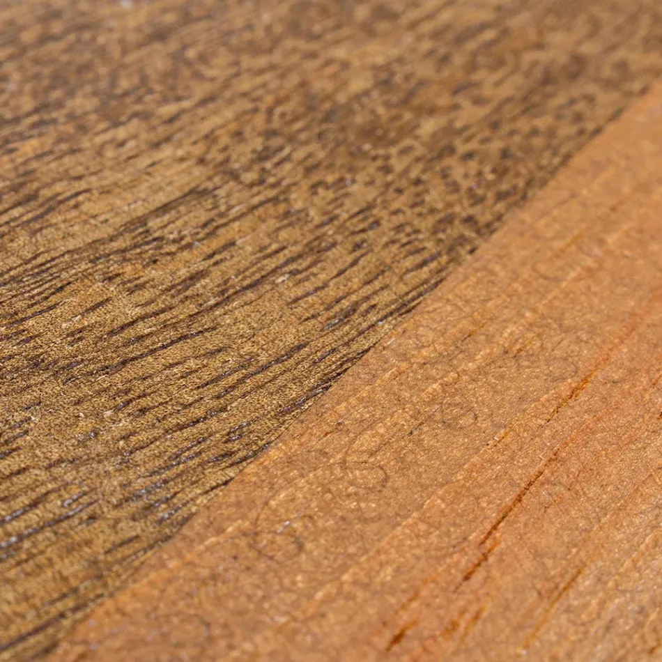 Runt soffbord i återvunnet trä och stål vitt eller grått - Genoveffa Viadurini