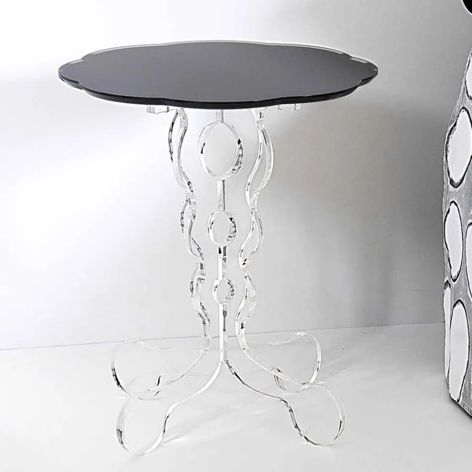 Soffbord runda svarta diameter 36 cm Janis modern design, tillverkad i Italien Viadurini