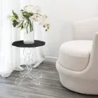 Runt svart soffbord diameter 36 cm modern design Janis, tillverkad i Italien Viadurini