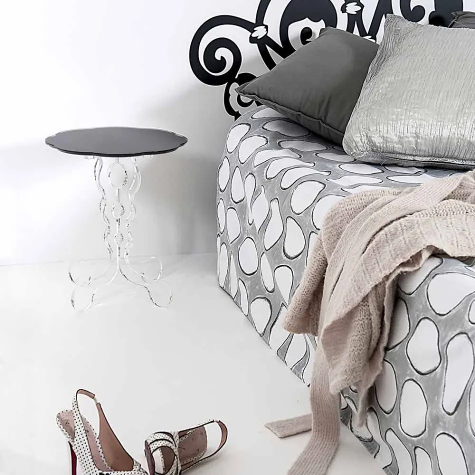 Soffbord runda svarta diameter 36 cm Janis modern design, tillverkad i Italien Viadurini