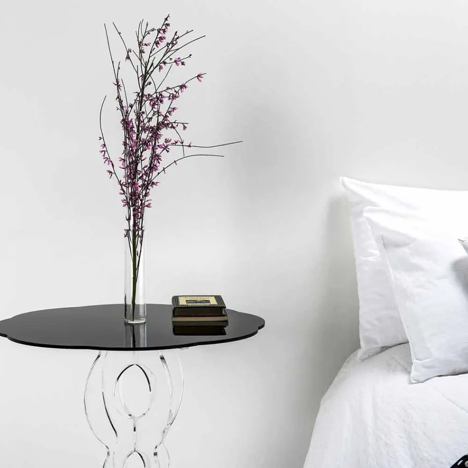 Soffbord runda svarta diameter 50 cm Janis modern design, tillverkad i Italien Viadurini