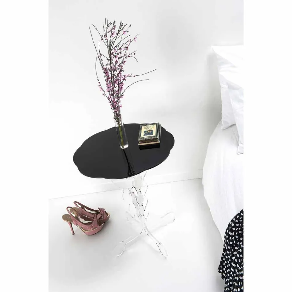 Soffbord runda svarta diameter 50 cm Janis modern design, tillverkad i Italien Viadurini