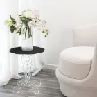 Runt svart soffbord diameter 50 cm Janis modern design, tillverkad i Italien Viadurini