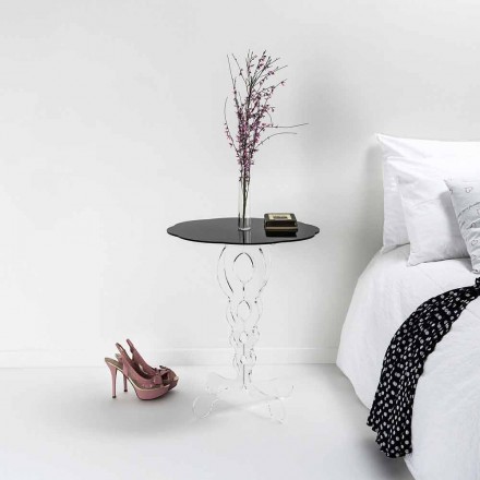 Soffbord runda svarta diameter 50 cm Janis modern design, tillverkad i Italien Viadurini