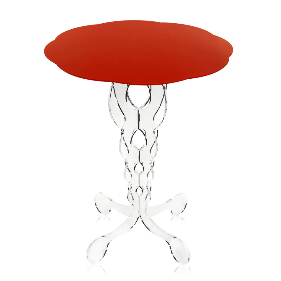 röd rundabords diameter 36 cm Janis modern design, tillverkad i Italien Viadurini