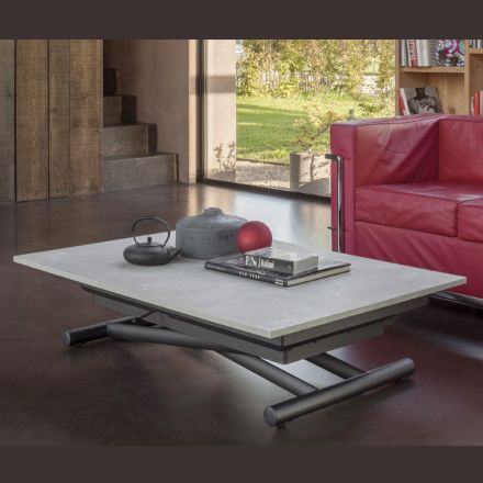Transformerbart soffbord med justerbar höjd upp till 82 cm Tillverkat i Italien - Hjul Viadurini