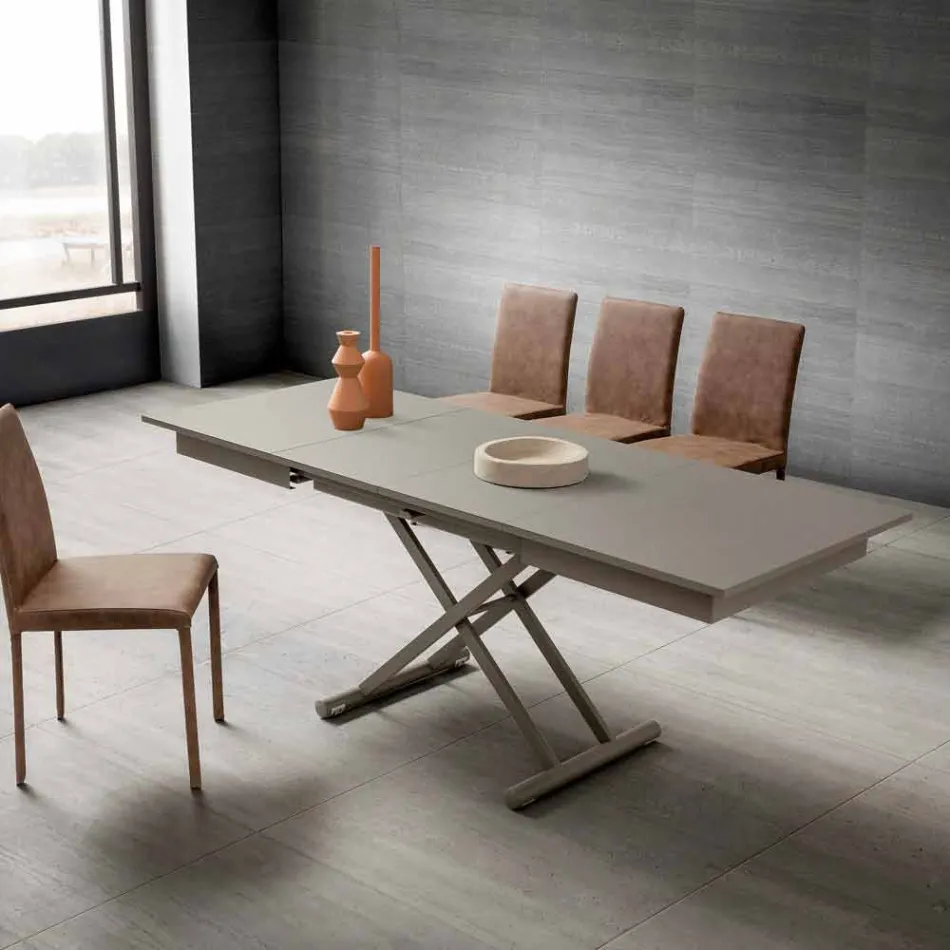 Omvandlingsbart vardagsrumsbord i Fenix och metall tillverkat i Italien - Chiano Viadurini
