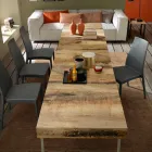 Transformerbart soffbord i trä och svartmetall tillverkat i Italien - Niverio Viadurini