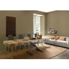 Transformerbart soffbord i trä och svartmetall tillverkat i Italien - Niverio Viadurini