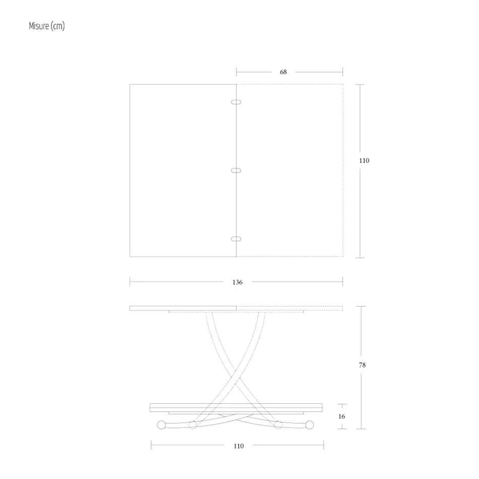Transformerbart soffbord i metall och keramisk design Tillverkat i Italien - Saturnus Viadurini