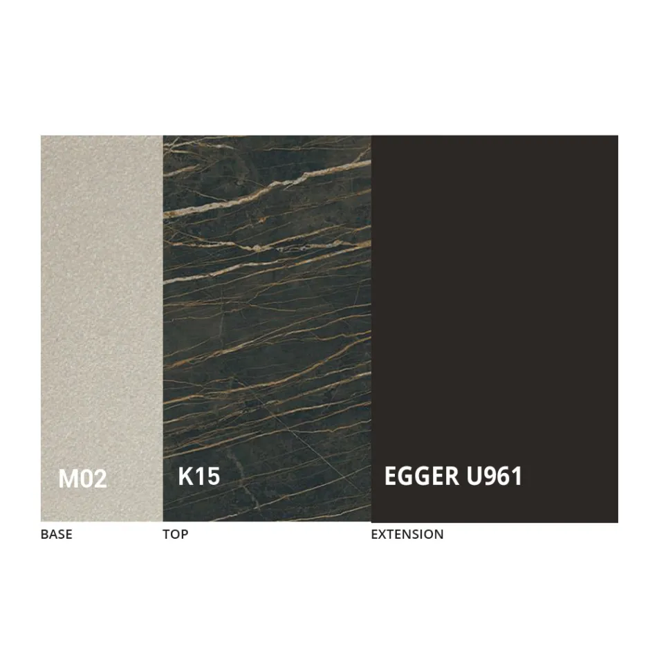 Transformerbart soffbord i metall och keramisk design Tillverkat i Italien - Saturnus Viadurini