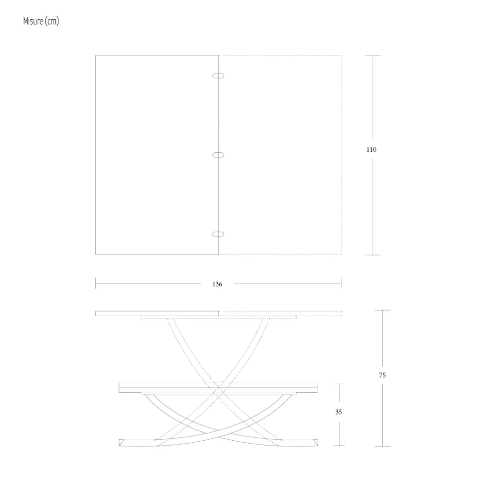 Transformerbart soffbord i trämatbord Tillverkat i Italien - Aikido Viadurini